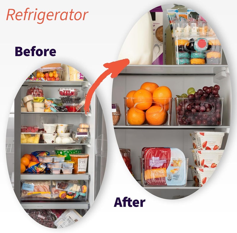 ClearSpace Plastic Pantry Organization and Storage Bins with Removable Dividers – XL Perfect Kitchen / Refrigerator/ Cabinet Organizers, 2 Pack - Image 5